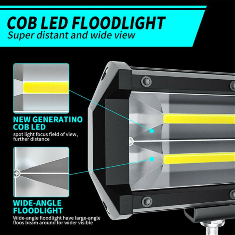 72W LED Work Light Spotlight Fog Lamp Flood Beam Lens ATV Truck OffRoad for Jeep