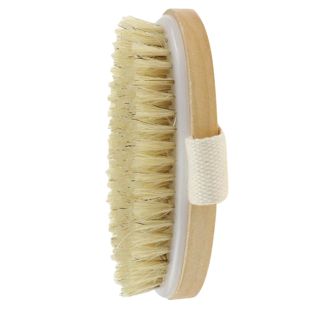Bath Shower Brush Natural Boar Bristle Spa Sauna Exfoliator Brush Scrubber