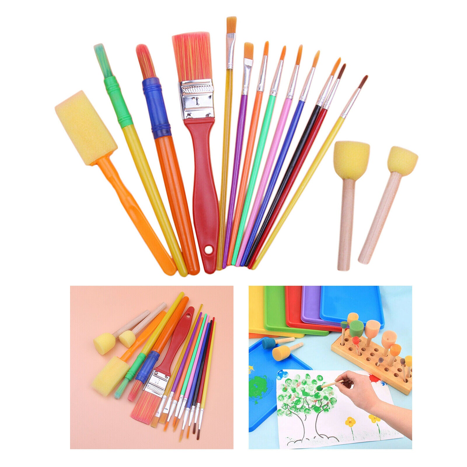 15pcs Paint Brushes Paintings Drawing Watercolor Tool Kid's Art Supplies