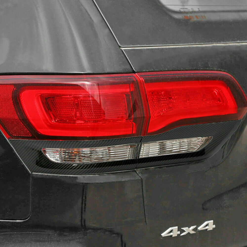 4pcs Gloss Black Tail Light Cover Trim Bezel Kit for Jeep Grand Cherokee 2014+