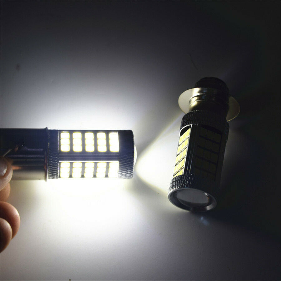2x 80W BA20D H6 LED Motorcycle Bike Fog Light DRL Bulb White Bike Moped Scooter