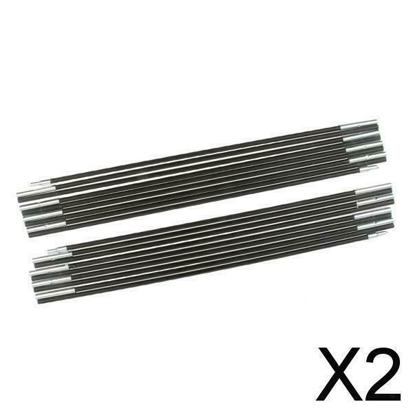 2X Outdoor Tent Pole Fiberglass Tent Tarp Pole Kit for Hiking Camping 2 Poles 9
