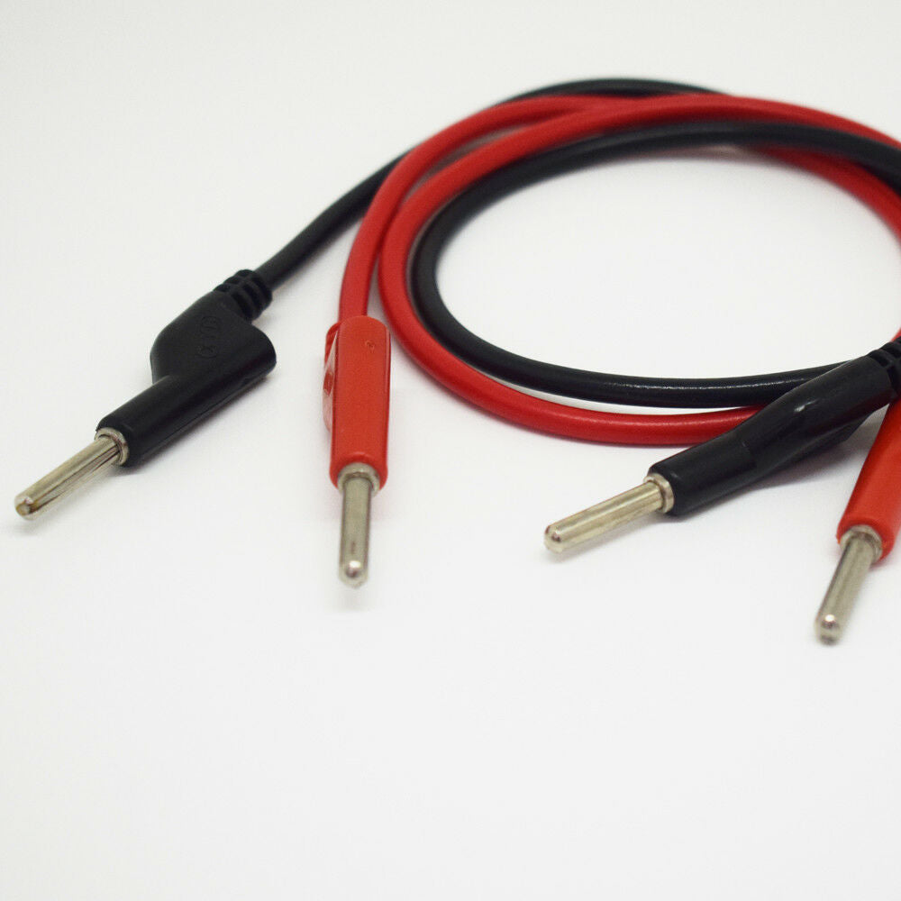 4pairs 50cm Silicone High Voltage Dual 4mm Banana Plug Test Leads Cable R+B