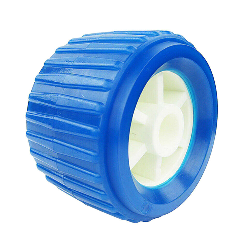 4 Pieces Boat Trailer Roller Ribbed Wobble Roller Plastic Kit 110x75x19mm