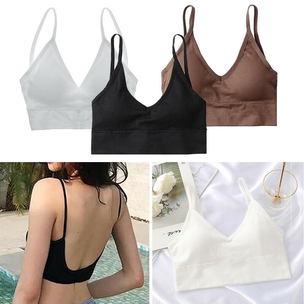 3x Women's Removable Padded Bralette Comfort Bra Tank Top Vest Yoga Bra