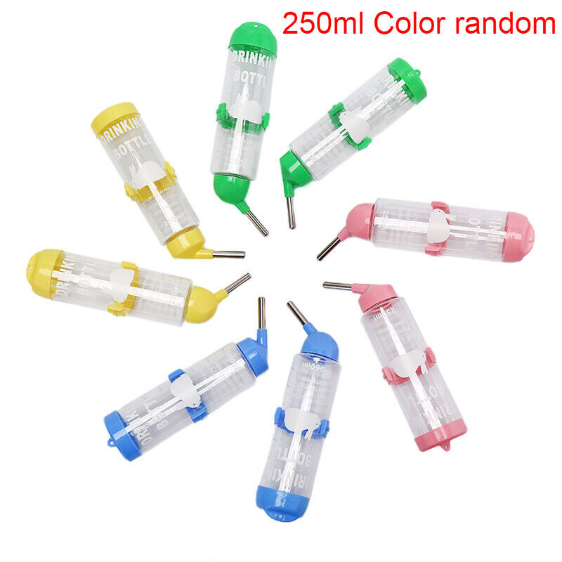 250ml Plastic Hamster Drinker Water Bottle Dispenser Hanging Pet Drinking.l8