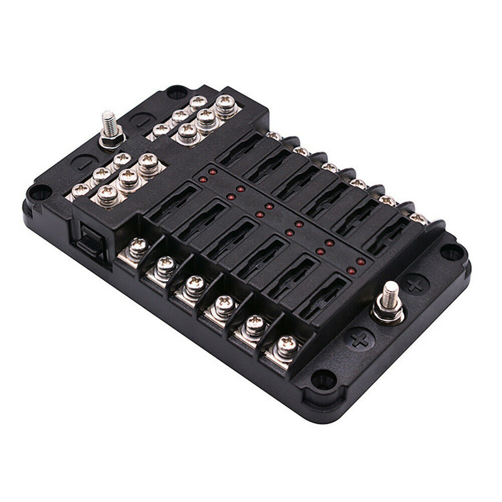 12 Way 12V-32V Auto Car Power Distribution Blade Fuse Holder Box Block Board new