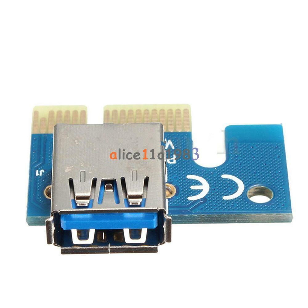 USB 3.0 PCI-E 1x to 16x Powered Extender Riser Adapter Card w/ Cable for Bitcoin