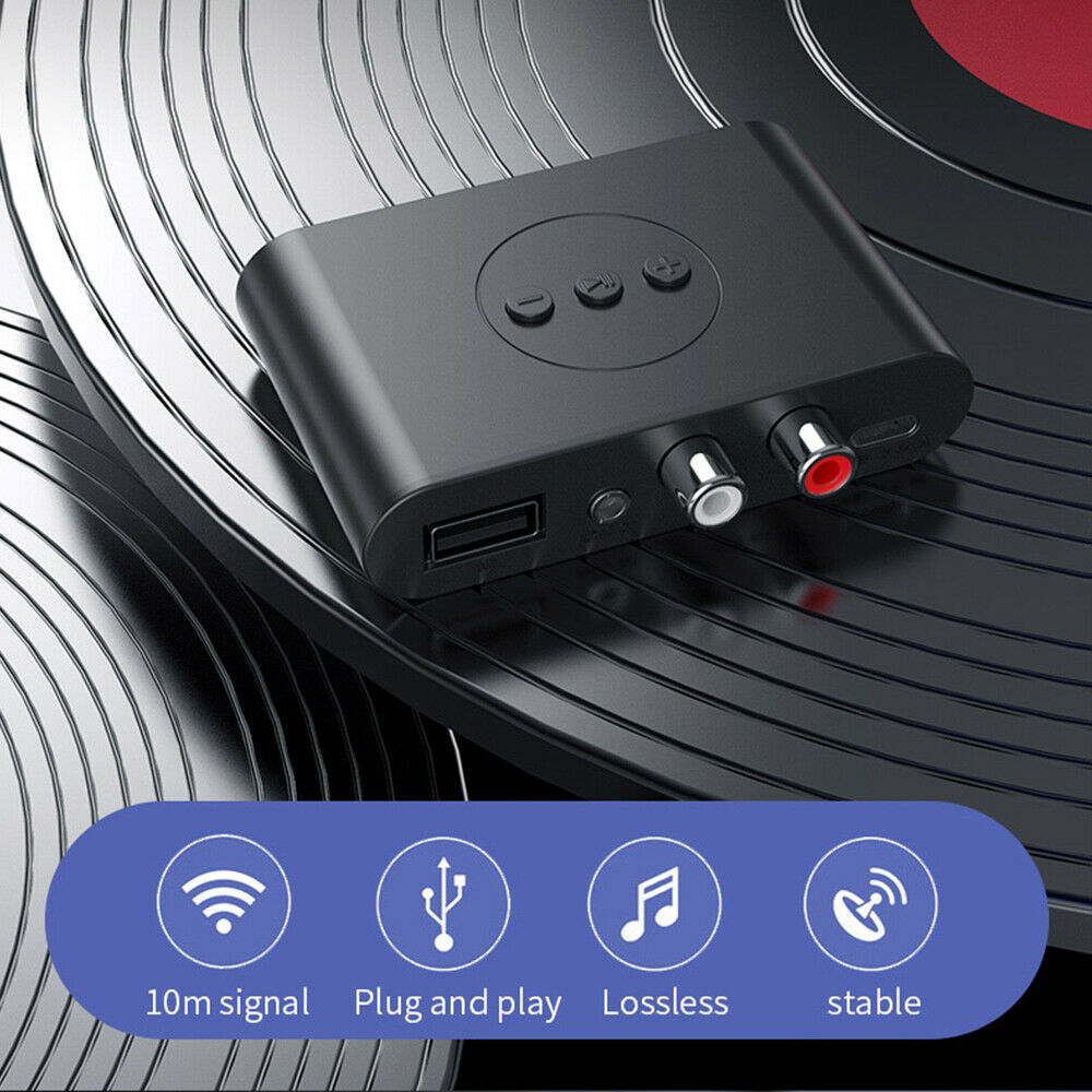 Bluetooth 5.2 Audio Receiver U Disk RCA 3.5mm AUX Jack Stereo Music Adapter