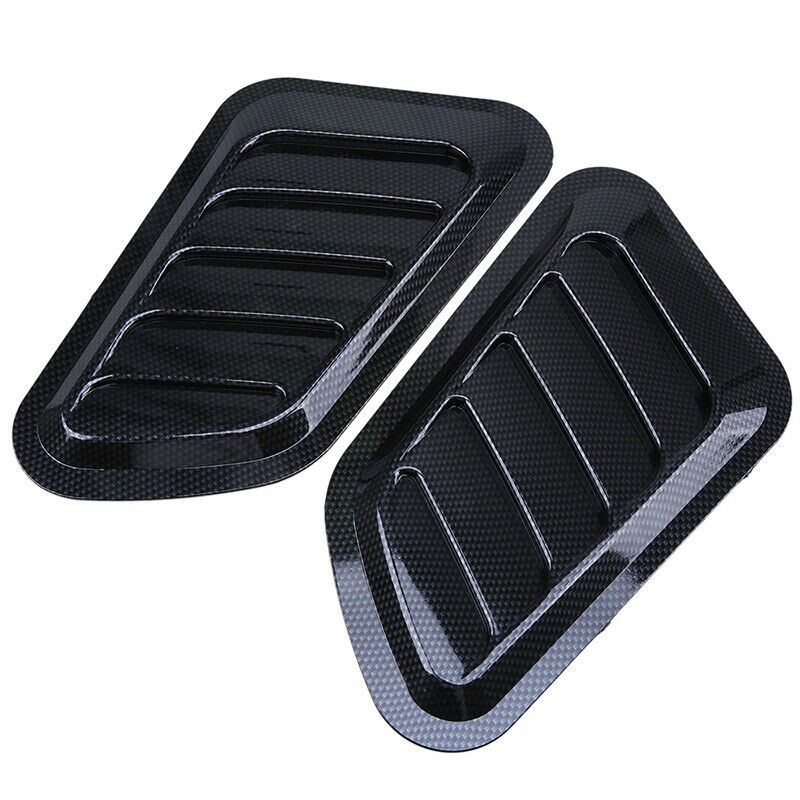 Carbon Black Car Air Flow Fender Intake Hood Scoop Vent Bonnet Cover Decorative