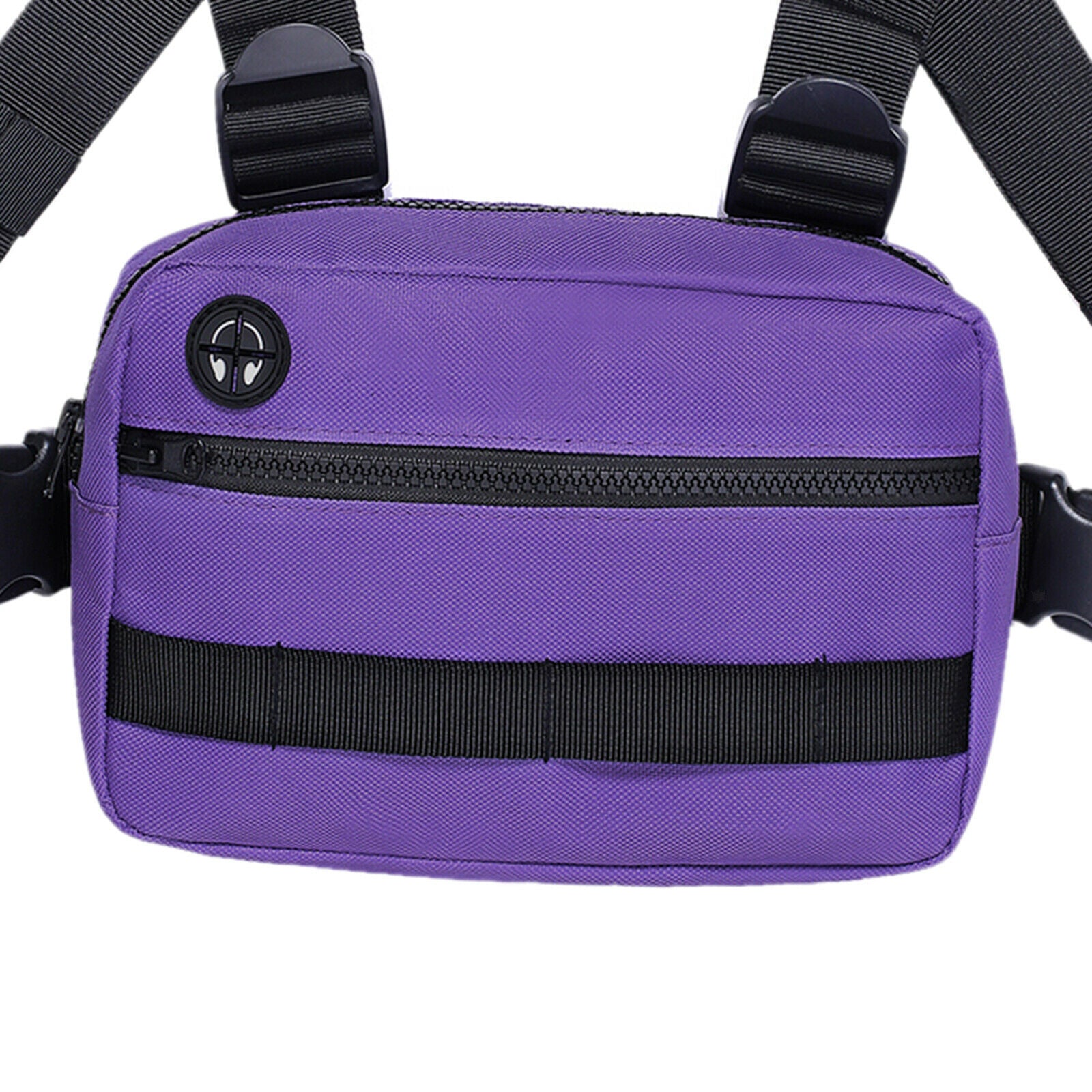 Men Chest Rig Vest Outdoor Harness Bag Hiking Pouch Shoulder Bag Purple