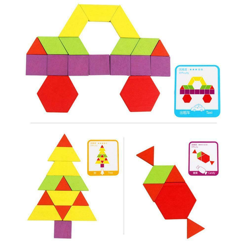 155pcs Kids Colorful Wood Jigsaw Puzzle Game Intelligent Educational Toys AU