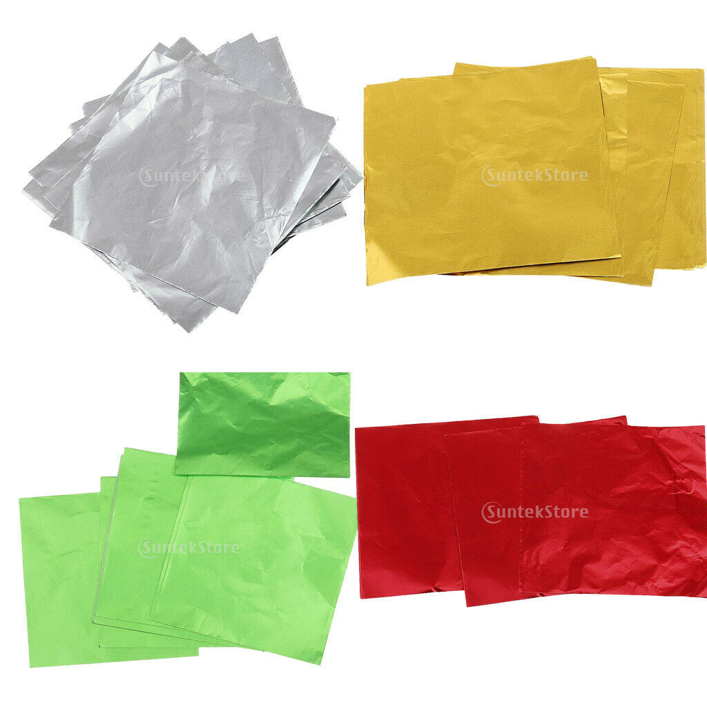 400x 10x10cm Foil Wrappers for Chocolates Sweets Lolly Party Wedding Supply