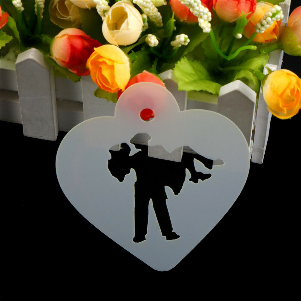 Lovely Wedding Decoration Cake Stencil Couple Lovers Cookie Stencils Cake ToolFL