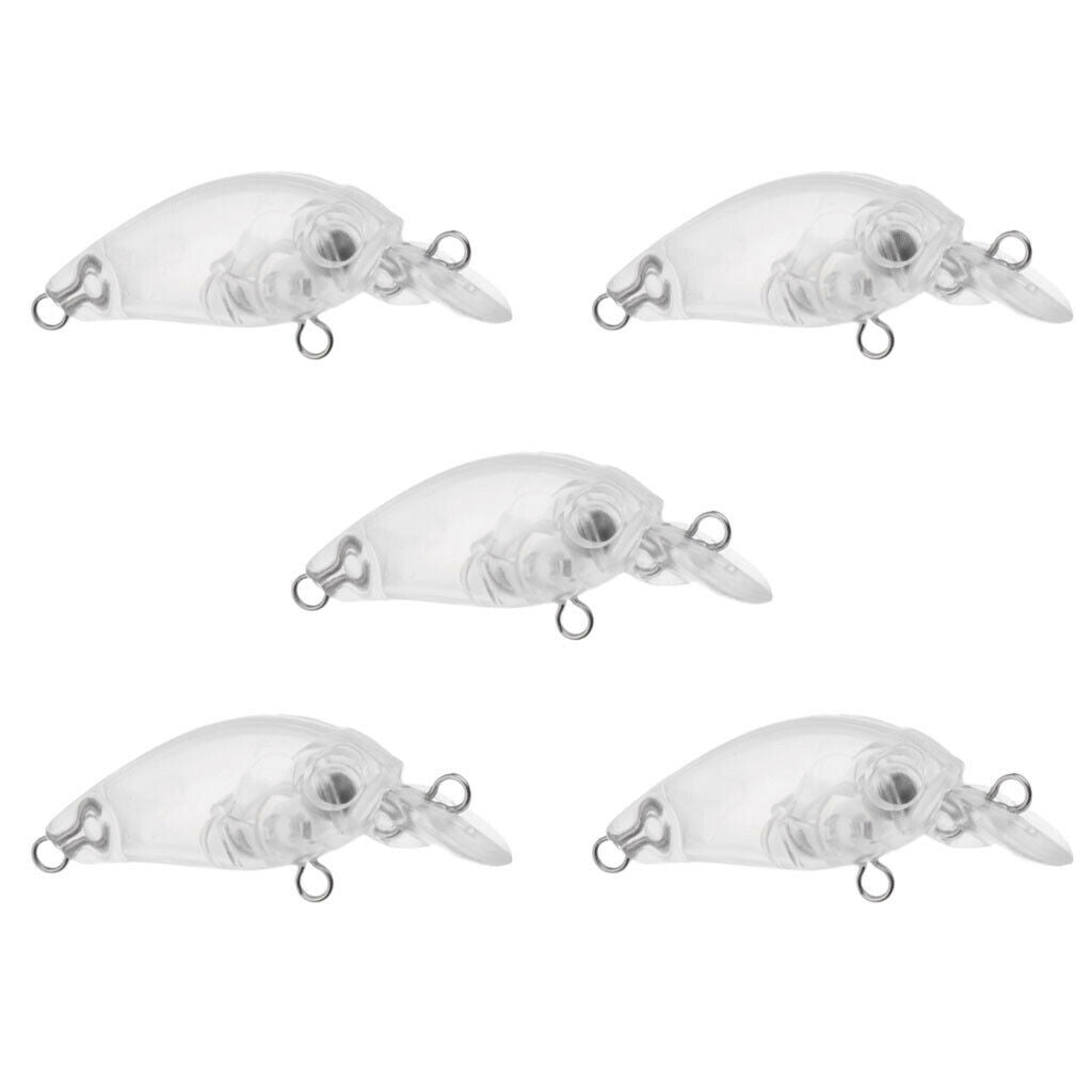 2X 5pcs Unpainted Hard Fishing Lures Blank Crankbaits DIY Fishing Body 4.7cm