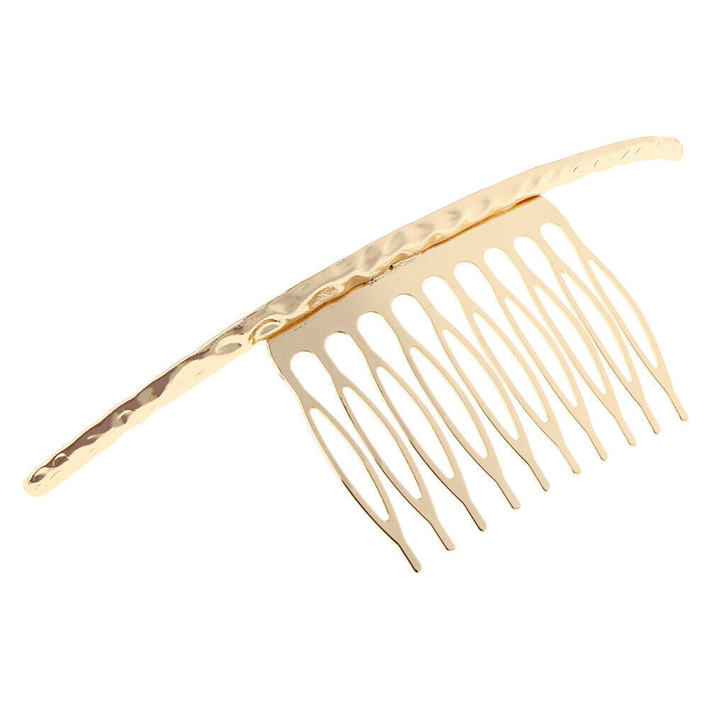 Golden Blank Metal Hair Clip Comb 10 Teeth Wedding Bridal Hairstyle Accessories