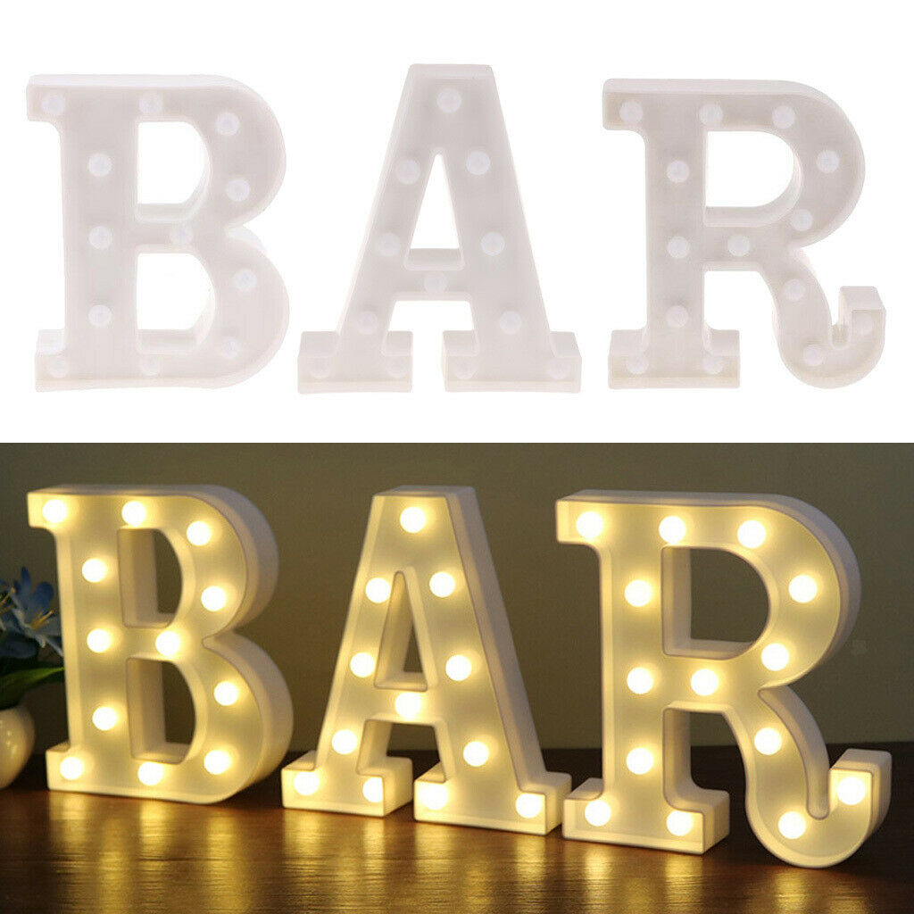 3x Creative Alphabet Light Romantic Night Light Letter Light Standing Desk