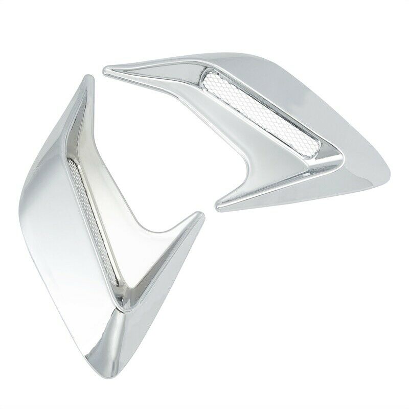 Universal CAR Chrome ABS Decor Side Vent Hood Air Flow Fender Intake Stickers