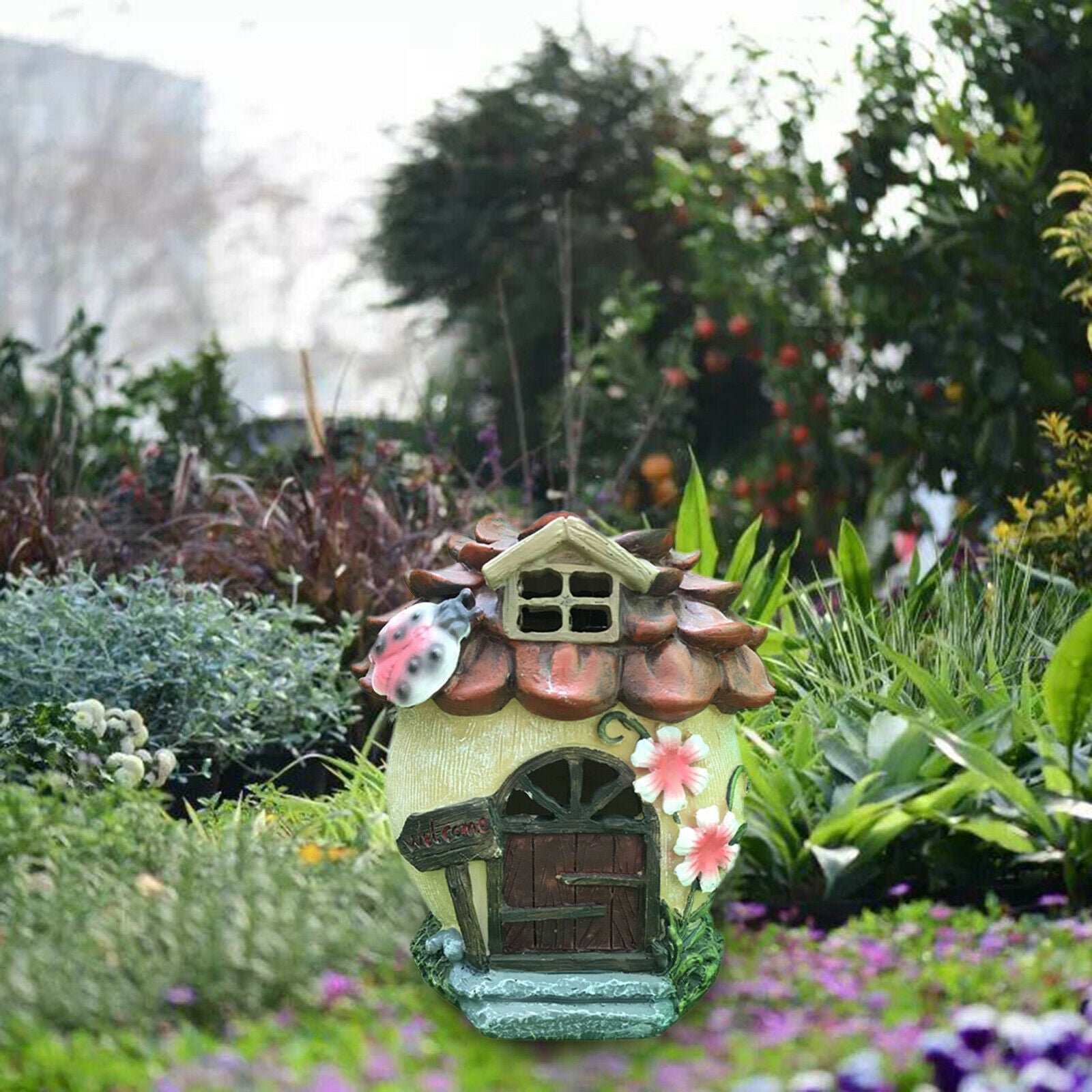 Creative Solar Garden Statue Patio Art Unique LED Light Sculpture Ornament