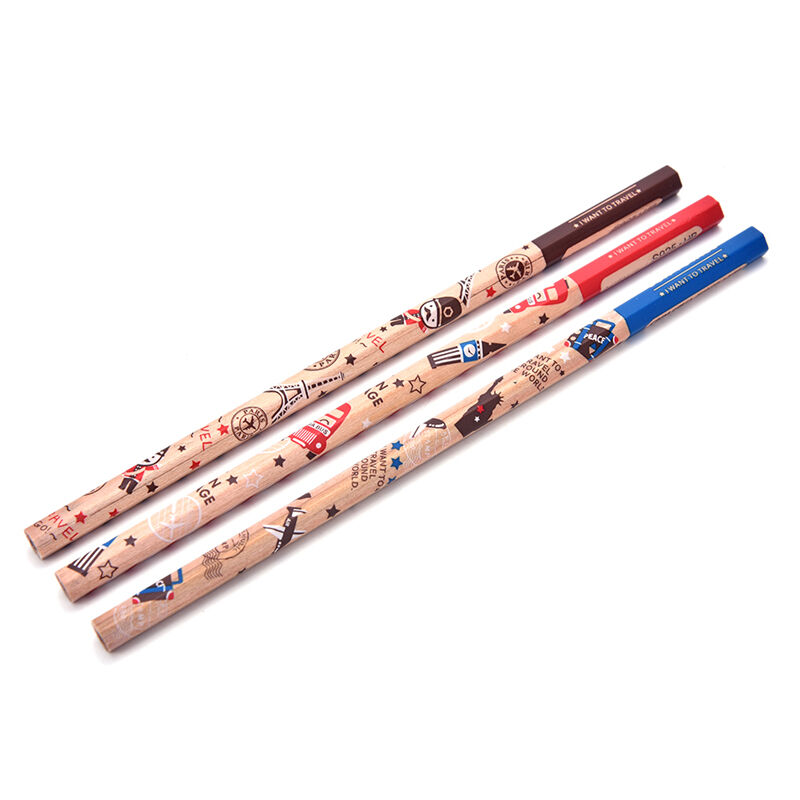 12pcs Cute Pencil Bon Voyage HB School Novelty Writing Wooden Pencil For .l8