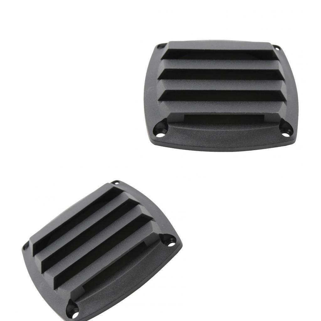2x 3 Inch Black Plastic Louvered Vents Marine Boat Yacht Hull Air Vent