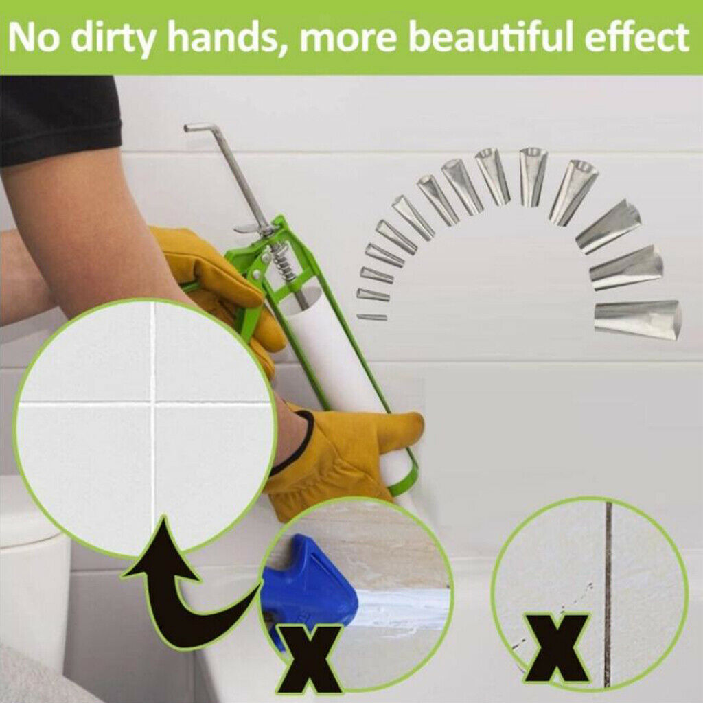 20pcs Caulking Finisher Nozzle STAINLESS Push Rod Caulking Applicator Tool