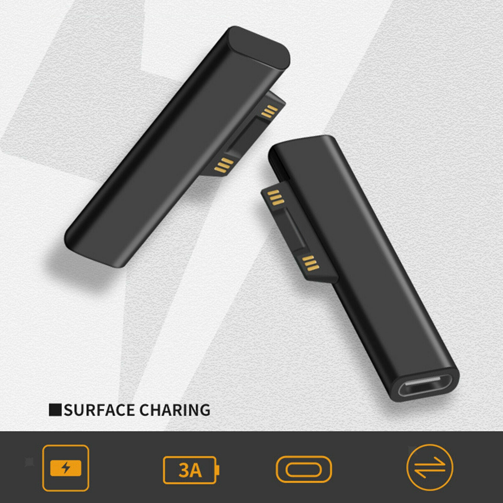 USB 3.1 Charging Adapters for Microsoft Surface Pro Works with 3A USB-C Cable