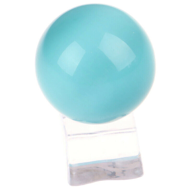 40mm Blue Cat's-eye Opal Natural Quartz Crystal Healing Stone Ball Sphere.l8