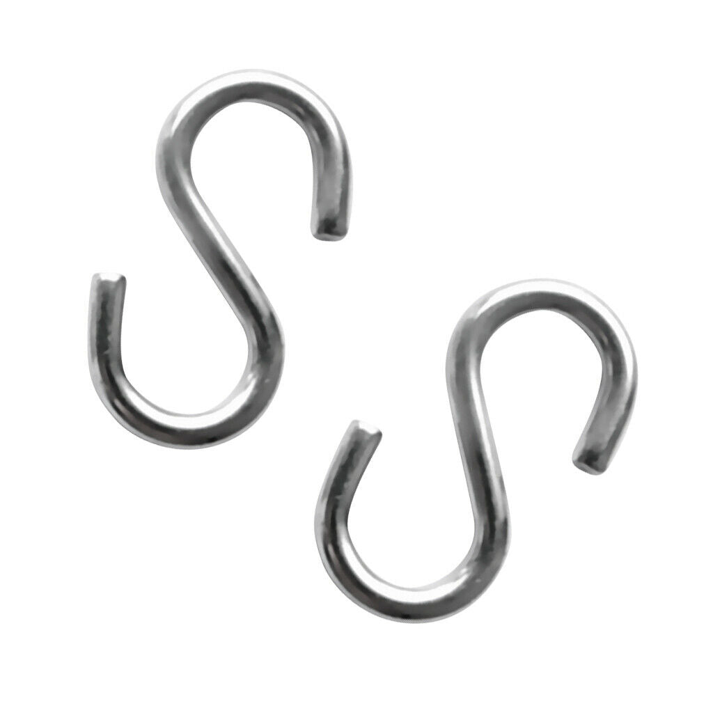 2pcs S Shaped Heavy Duty 316 Stainless Steel Hanging Hooks 40 x 20mm