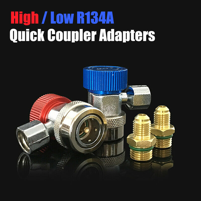 2PCS R134A High Low Quick Coupler Connector Adapters Type AC Manifold GaugeY1