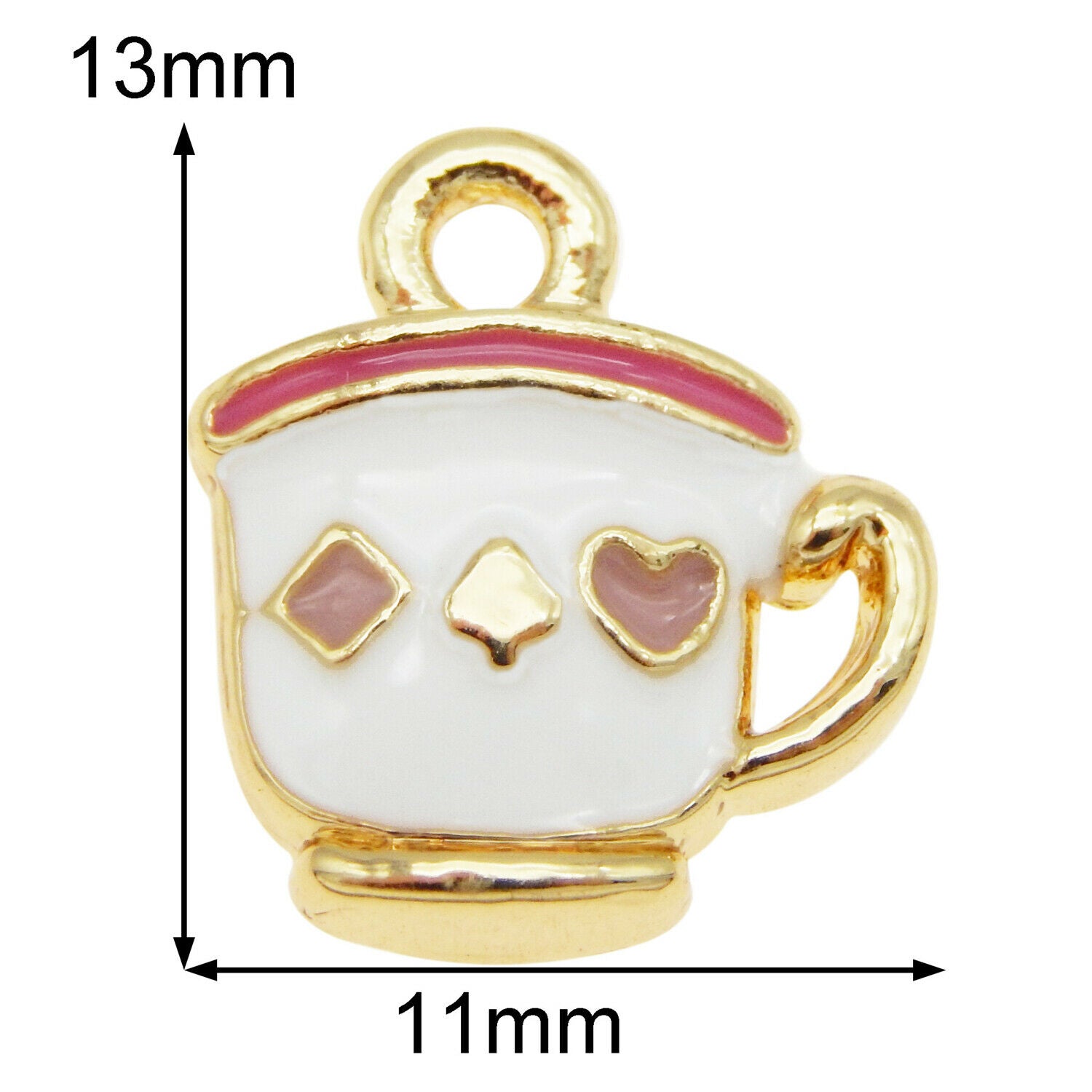 16pcs/Pack Enamel Plated Colorful Coffee Cup Tea Cup Pendant Charms DIY Findings