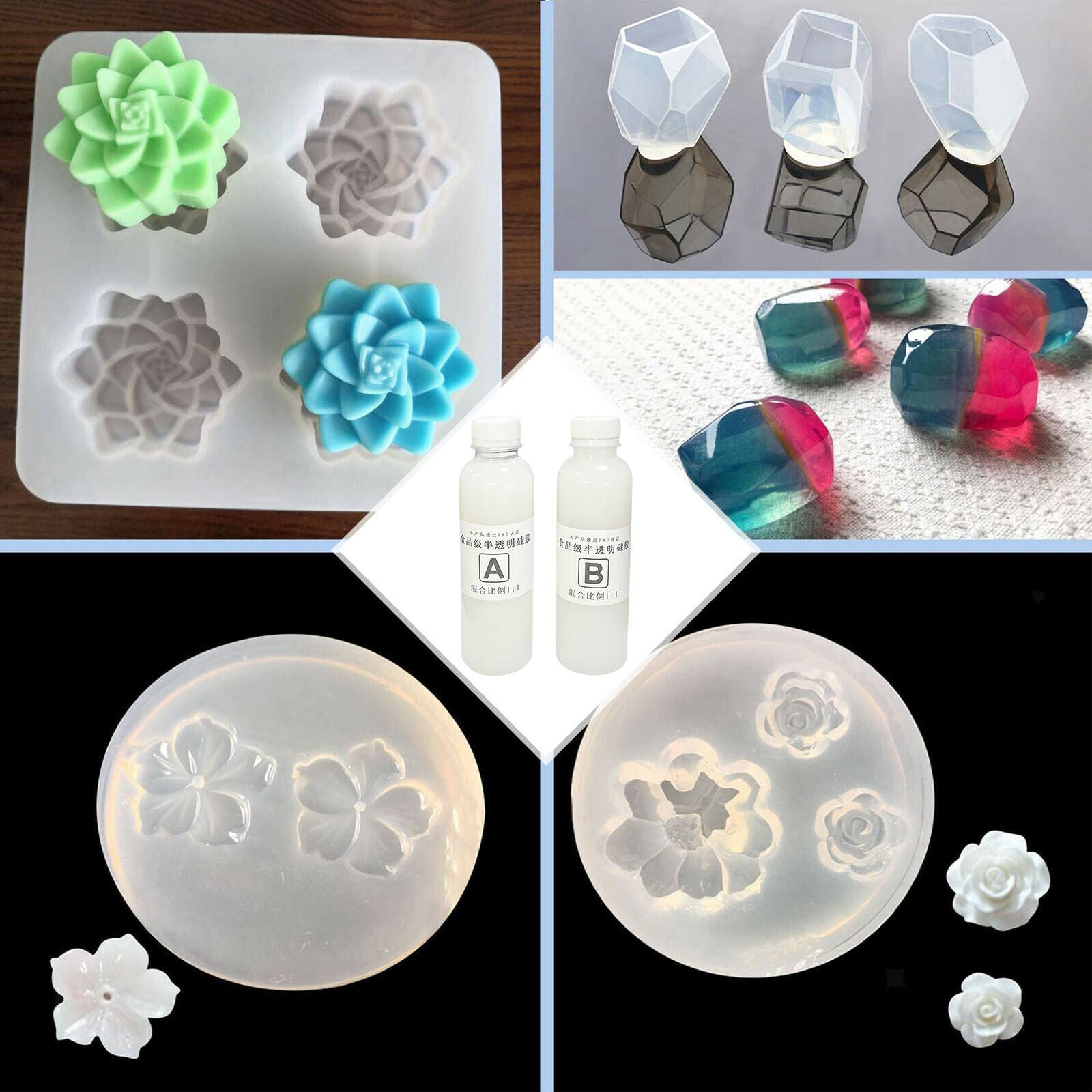 1:1 Silicone Molds Making Kit - 8.45oz Silicone Molds Making DIY Casting