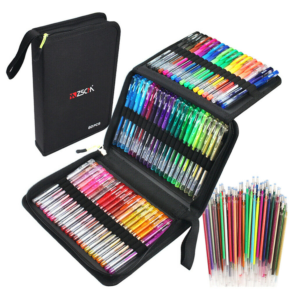 121x Glitter Gel Pens Refills Marker For Coloring Books Drawing Painting Writing