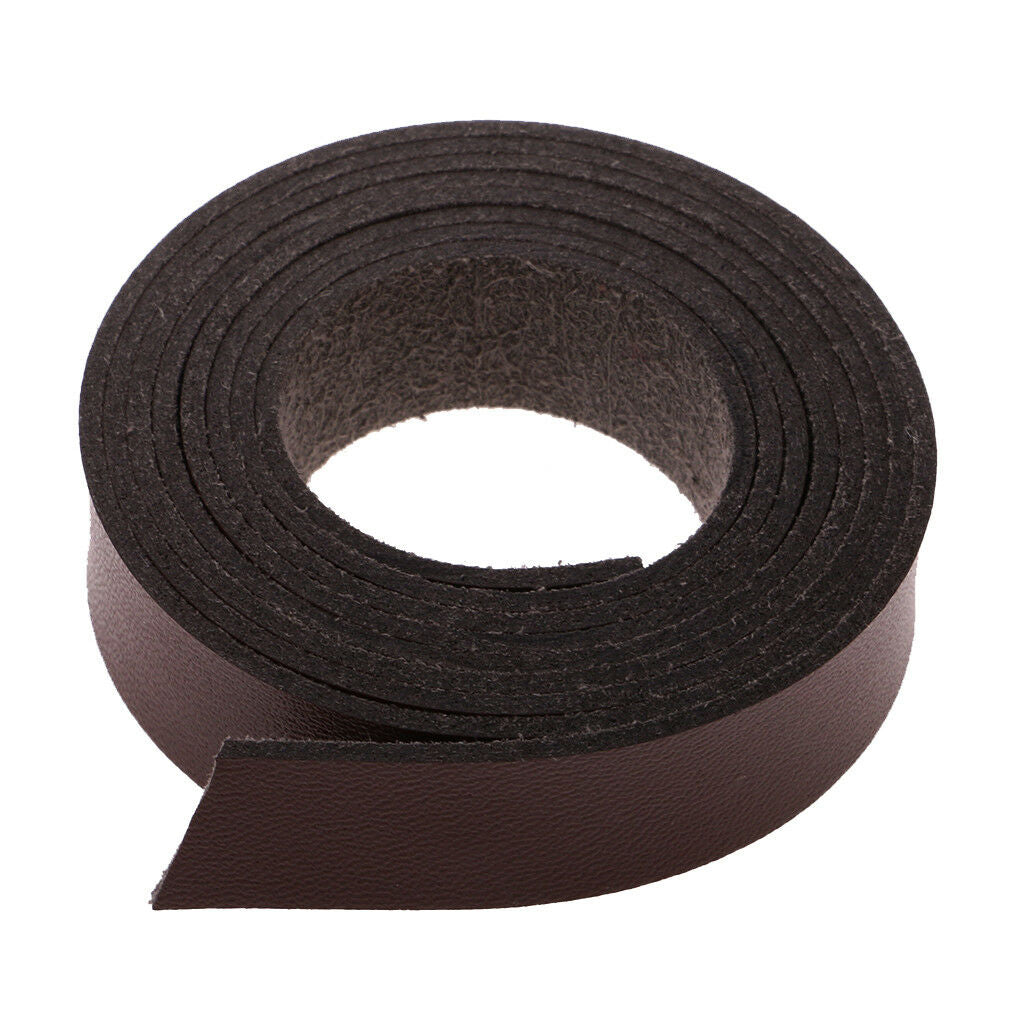 2 Meters PU Leather Strap Strips Leather Craft Belt Handle Craft 15mm Coffee