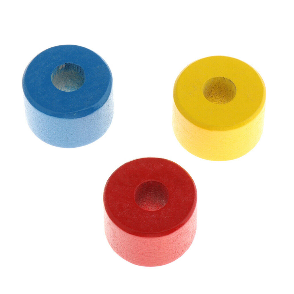 Wood 3 Colors Montessori Discs on 3 Dowel Geometry Toys Kid Math Handcrafted