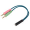 3.5mm 1/8'' 3 Rings 1 Female to 2 Male Plugs Stereo Audio Y Splitter Cable