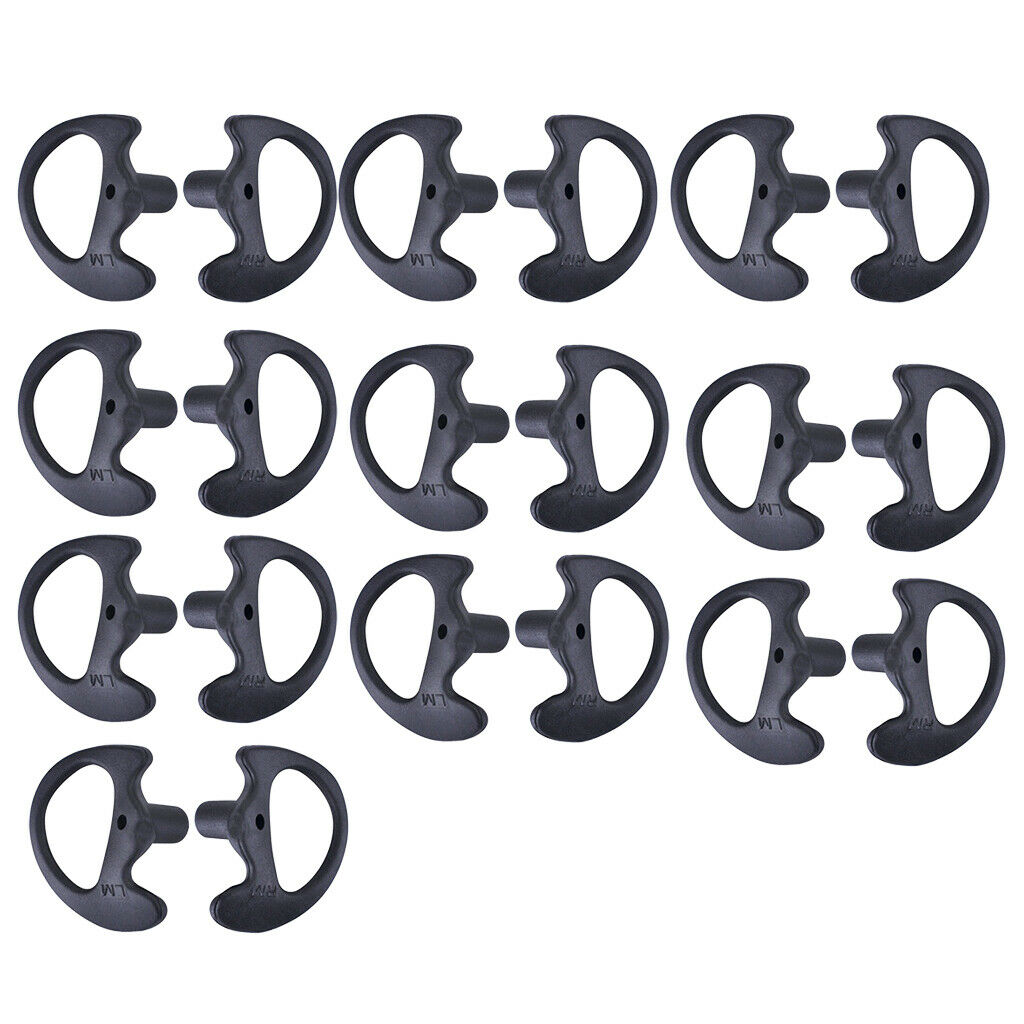 10Pairs Silicone Ear Bud for 2-way Radio Covert Acoustic Tube Earphone Black