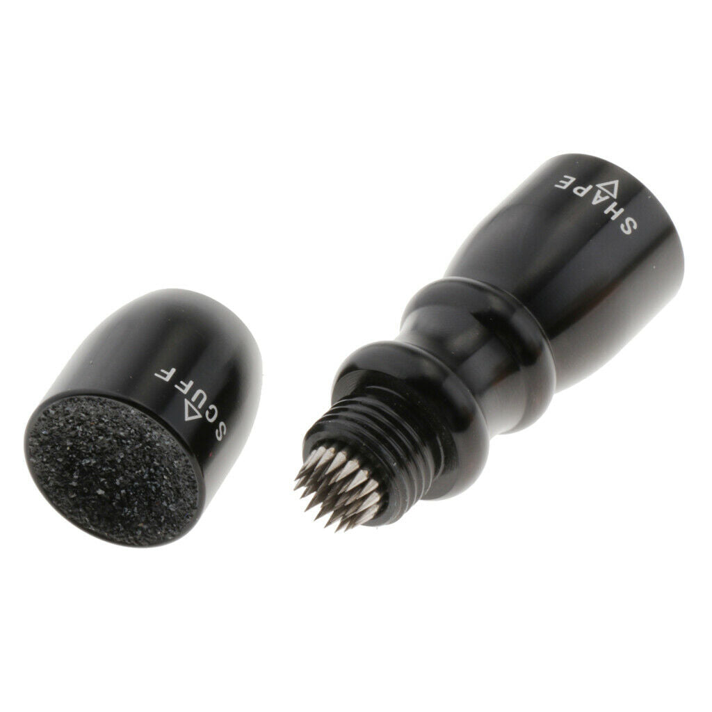 Pool Cue Tip Shaper Repair Scuffer Billiard Aerator Pricker with Holder Hook