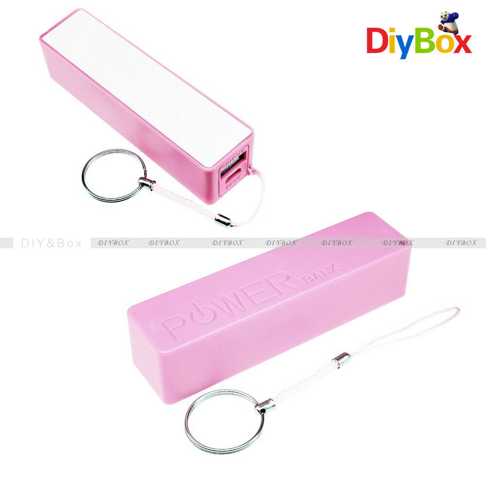 Pink USB Power Bank Charger Pack Box Battery Case For 1x18650 DIY Portable