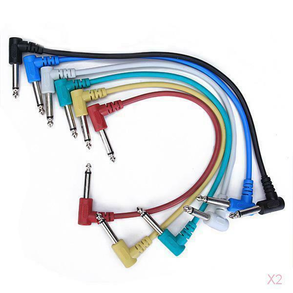 2x Pack of 6pc Electric Guitar Patch Cable Effects Pedal Cords AMP Cords
