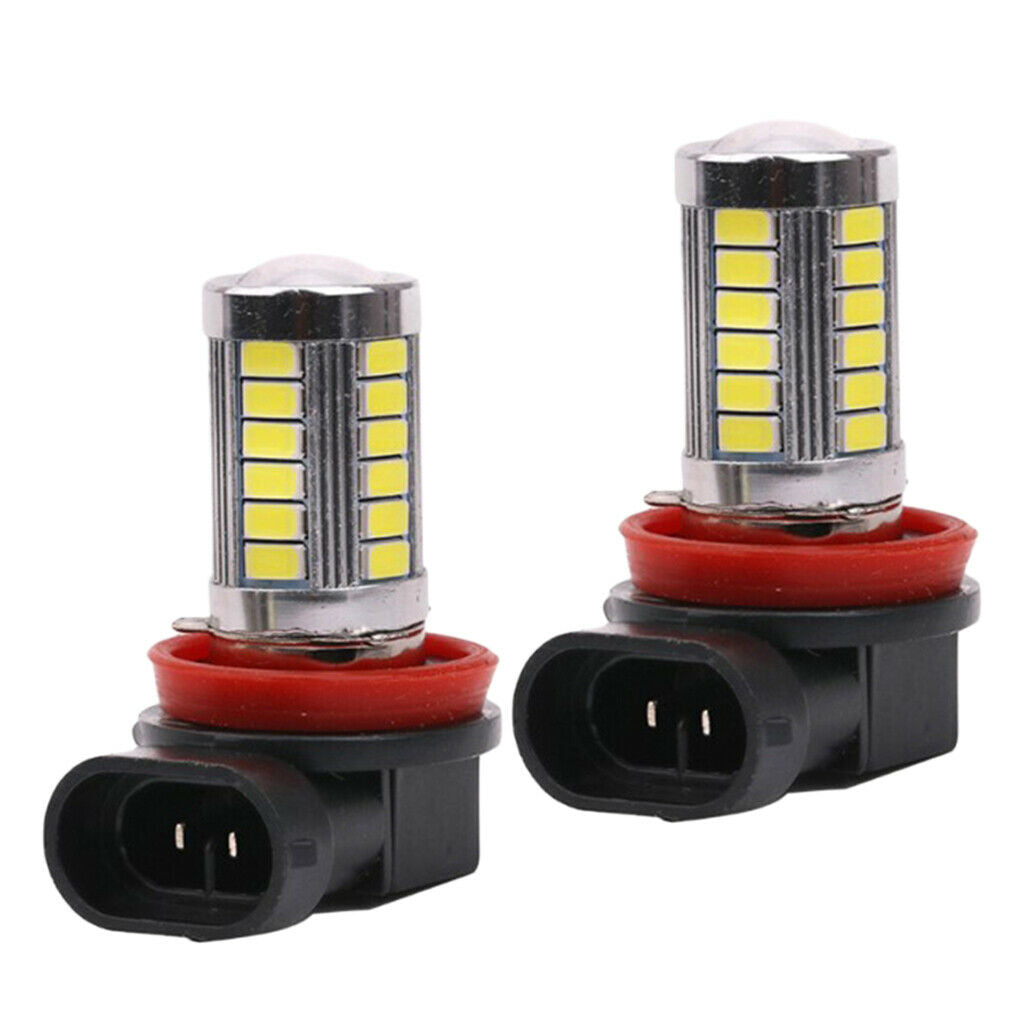 2Pcs 360° Xenon White 3030 H11 21 LED Fog Driving Light Bulbs DRL for Cars