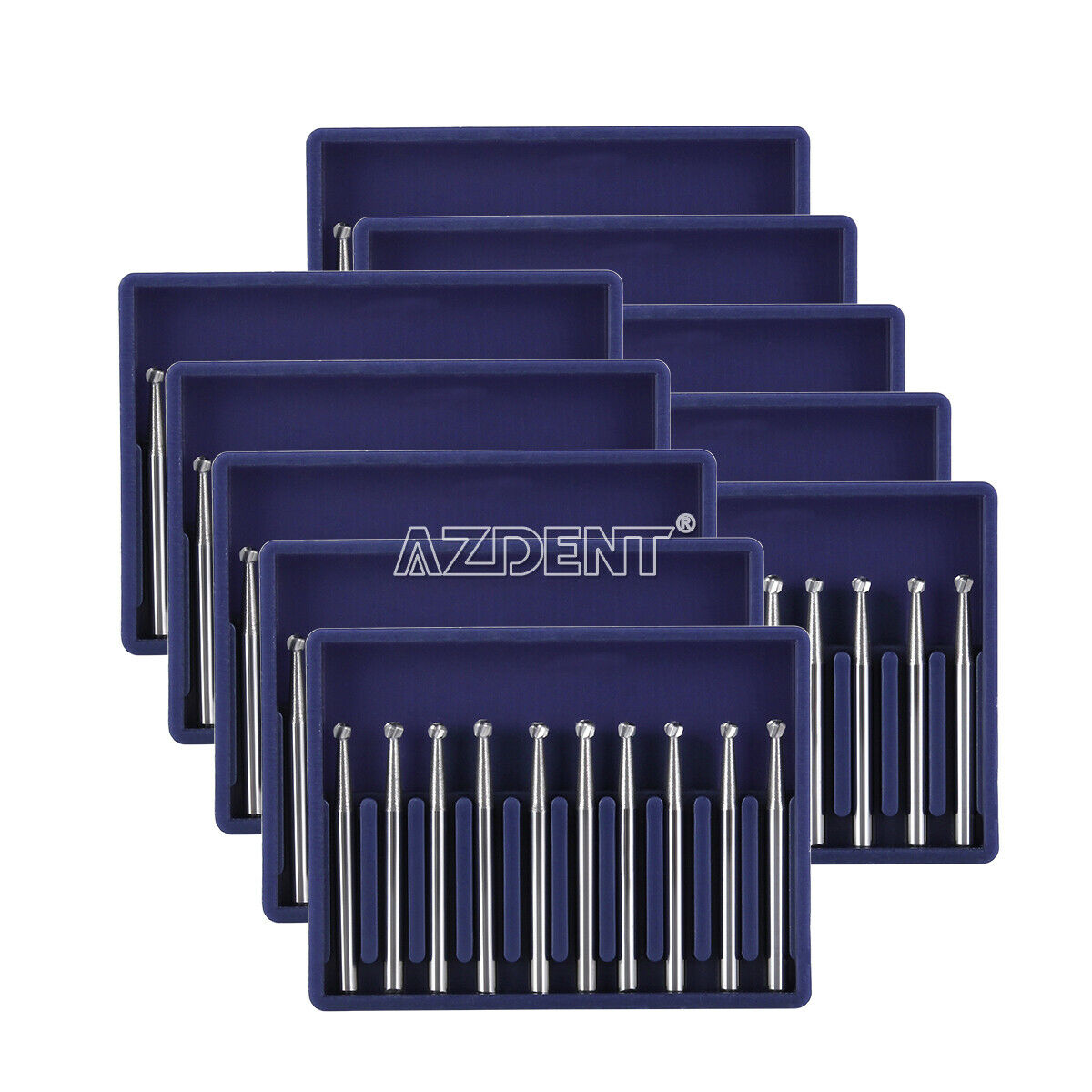 10X Dental Steel Tungsten Carbide Burs FG 4 for High Speed Handpiece Round type