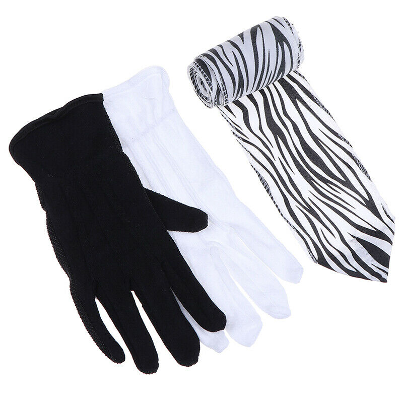 Black White Gloves To Stripe Silk Scarf Magic Tricks Magic Props ToysJCAU.l8