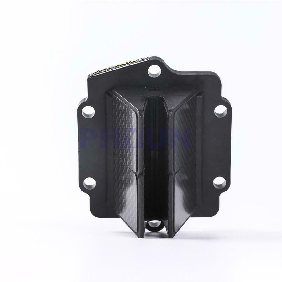 Black Carbon Fiber Reed Valve w/Spacer Kit For Kawaski KX250 KDX250 KX125 KMX125