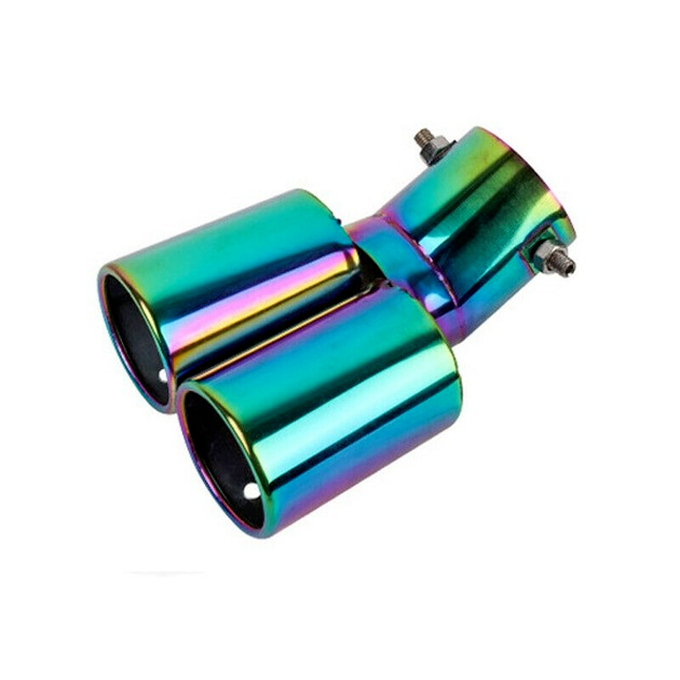 Car Stainless Steel Rear Dual Exhaust Pipe Tip Muffler Cover Tail Throat 63MM