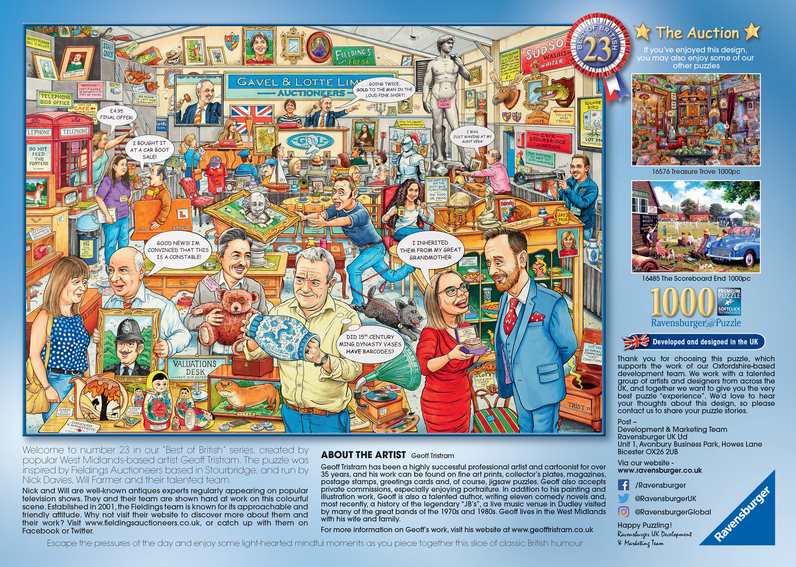 19943 Ravensburger Best of British - The Auction Jigsaw Puzzle 1000pc Age 12yrs+