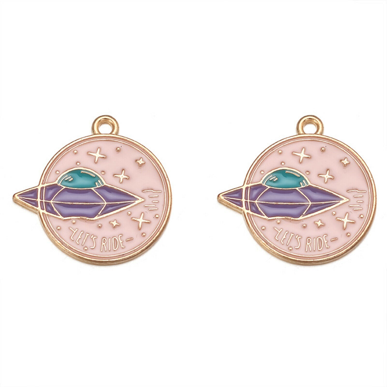 20pcs Cute Charms Space Colors Pendants for DIY Key Rings Jewelry Making