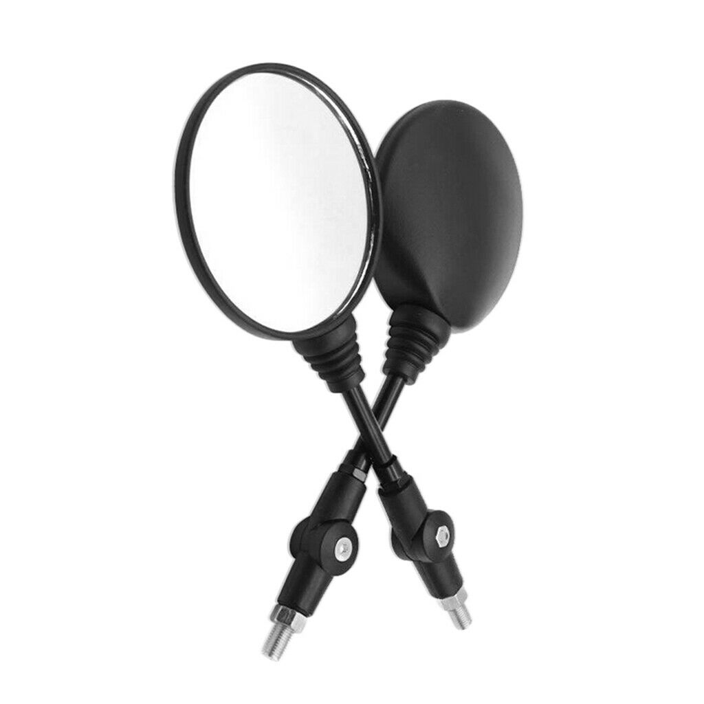 1 Pair Rero Collapsible Round Motorcycle Rearview Mirror 180°Adjustable