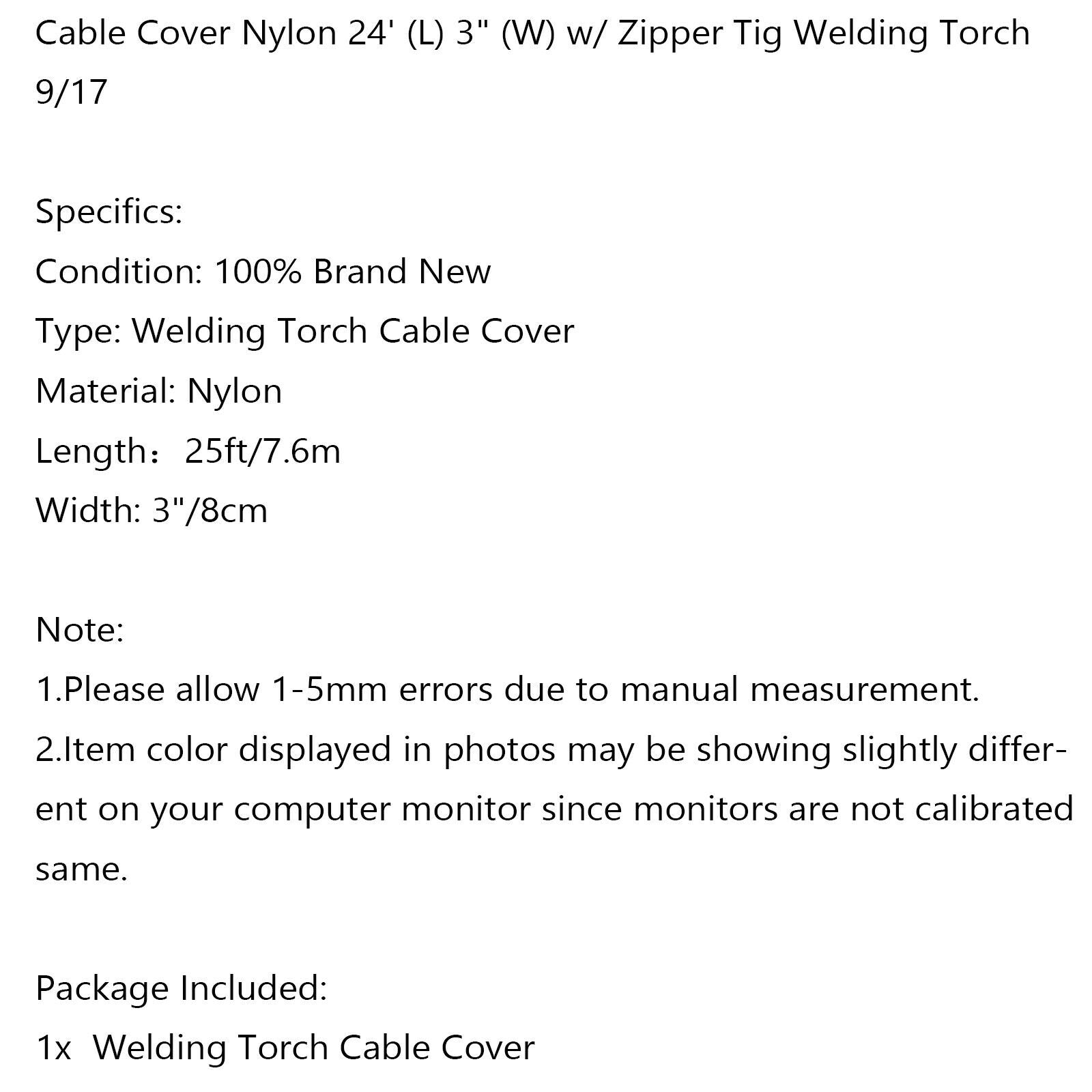 Cable Cover Nylon 24' (L) 3" (W) w/ Zipper Tig Welding Torch  9/17