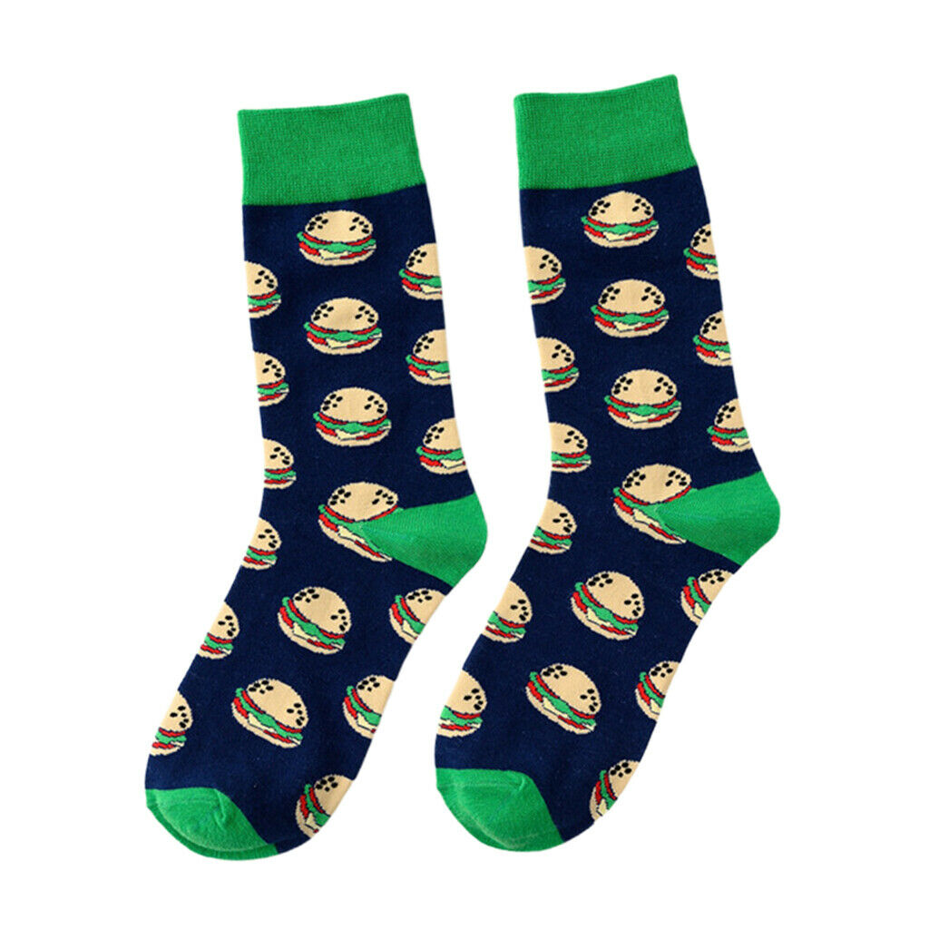Womens Dress Socks Funny Colorful Crew Socks Cotton Novelty Socks Hamburger